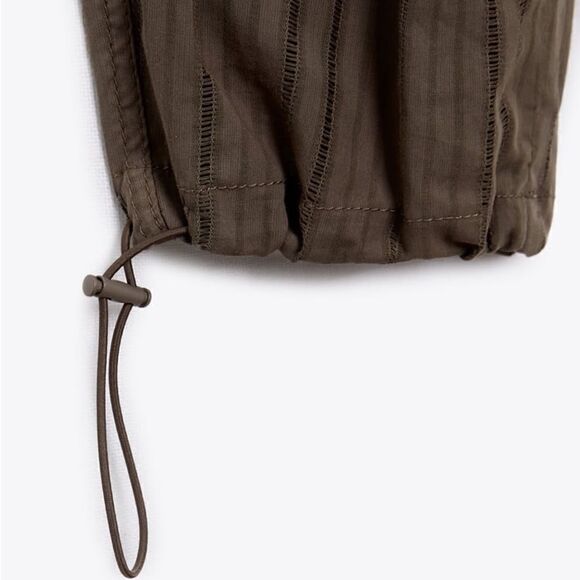ZARA LACE TRIM CARGO PANTS - Picture 7 of 10